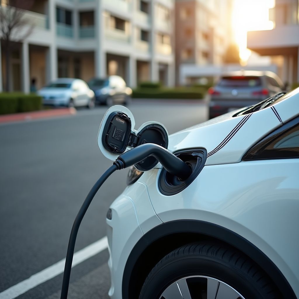 Elektrikli aracın şarj istasyonunda şarj olması